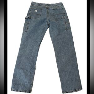 Vtg Lee Dungarees Workwear Men’s Carpenter Jeans 36x36 Y2K Loose Fit med Wash